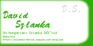 david szlanka business card